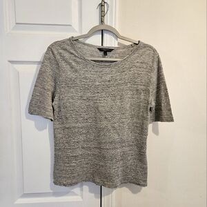Banana Republic 100% Linen Crew Tee, Small, Heather Gray